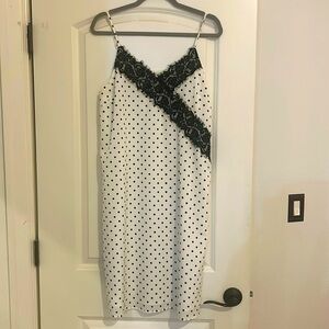 One One Six dress size L white with Black Polka dots